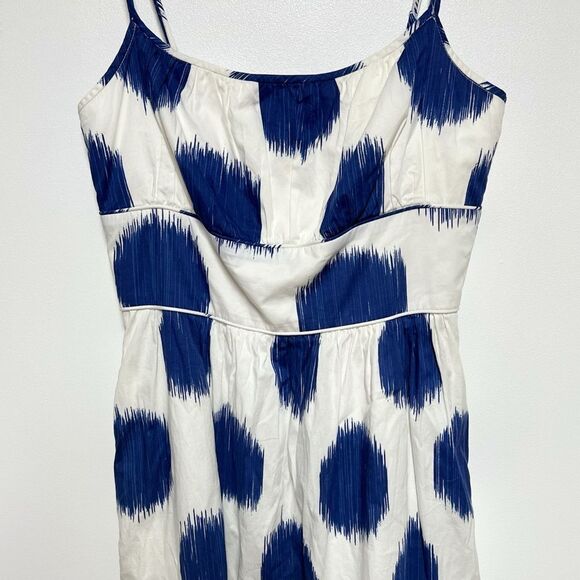 Kate Spade ♠️ Caroline Blue & White Dot Cotton Summer Dress, Size 4 - Picture 6 of 8